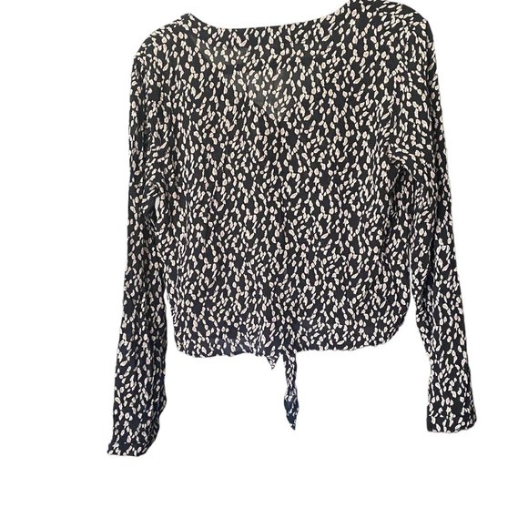 Anthropologie Cloth & Stone Rachel Tie-Front Long Sleeves Blouse Size S - Picture 3 of 7